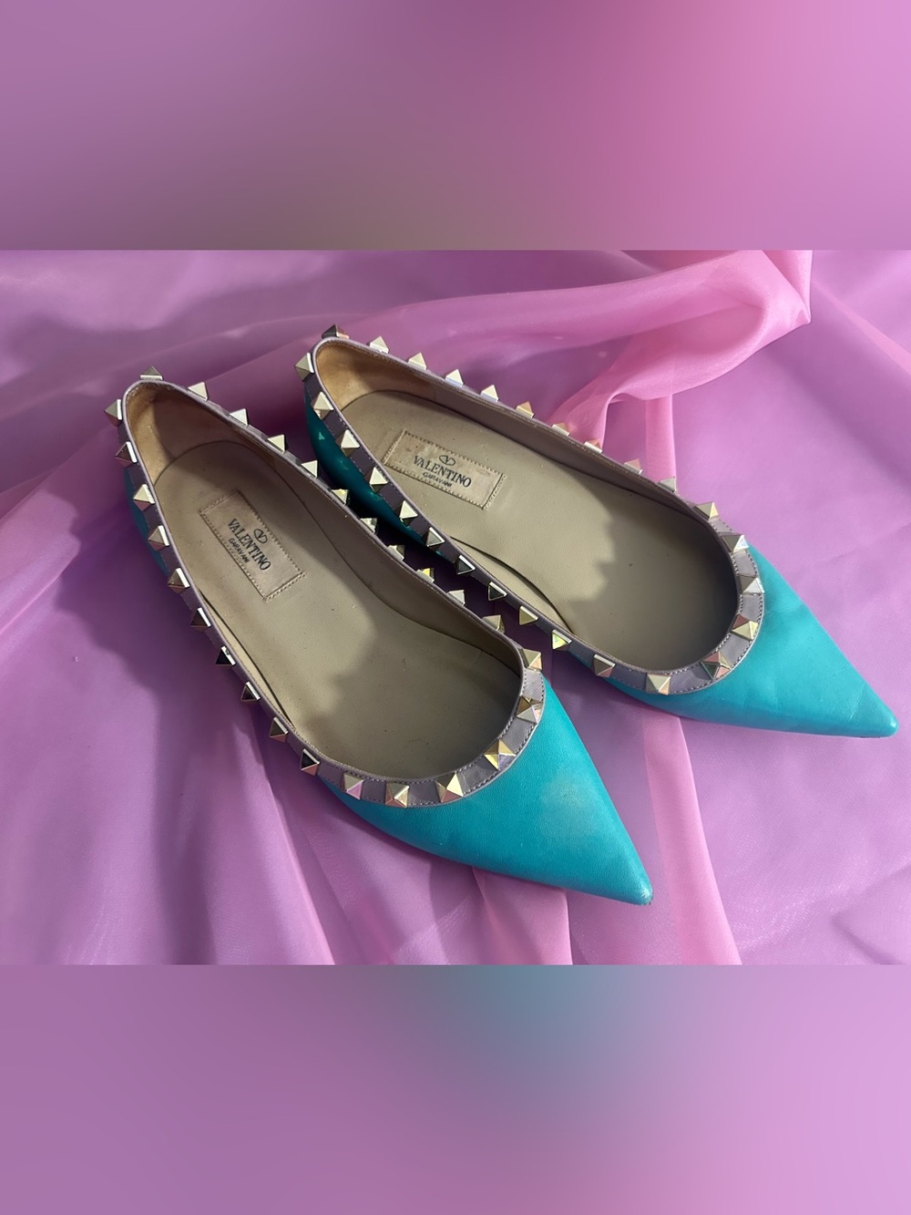 Valentino Authentic Garavani Rockstud ballet flats size 3ai - Picture 2 of 7